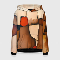 Толстовка-худи женская Фрагментированная композиция, цвет: 3D-черный