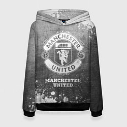 Толстовка-худи женская Manchester United - grey gradient, цвет: 3D-черный