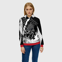 Толстовка-худи женская Samurai соты краски, цвет: 3D-красный — фото 2