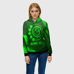 Толстовка-худи женская Blink 182 - green gradient, цвет: 3D-черный — фото 2