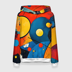 Толстовка-худи женская Динамичный красочный паттерн, цвет: 3D-белый