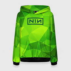 Толстовка-худи женская Nine Inch Nails green poly, цвет: 3D-черный