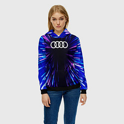 Толстовка-худи женская Audi neon energy, цвет: 3D-черный — фото 2