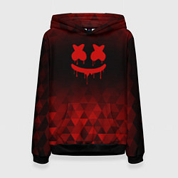 Толстовка-худи женская Marshmello red poly, цвет: 3D-черный