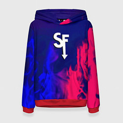 Женская толстовка Sally face neon flame