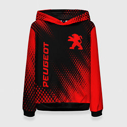 Толстовка-худи женская Peugeot - red gradient вертикально, цвет: 3D-черный