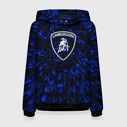 Толстовка-худи женская Lamborghini blue energy, цвет: 3D-черный