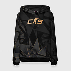Толстовка-худи женская Counter-Strike 2 golden poly, цвет: 3D-черный