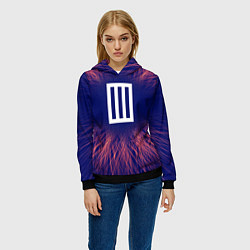 Толстовка-худи женская Paramore red energy, цвет: 3D-черный — фото 2