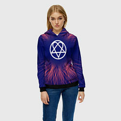 Толстовка-худи женская HIM red energy, цвет: 3D-черный — фото 2