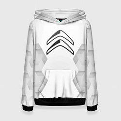Толстовка-худи женская Citroen white poly, цвет: 3D-черный
