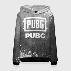 Толстовка-худи женская PUBG - grey gradient, цвет: 3D-черный