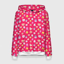 Толстовка-худи женская Skzoo pattern pink, цвет: 3D-белый