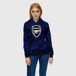 Толстовка-худи женская Arsenal blue energy, цвет: 3D-черный — фото 2