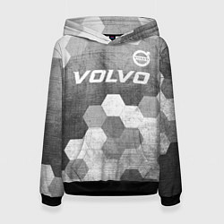 Толстовка-худи женская Volvo - grey gradient посередине, цвет: 3D-черный