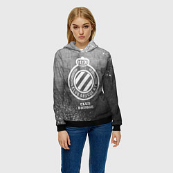 Толстовка-худи женская Club Brugge - grey gradient, цвет: 3D-черный — фото 2