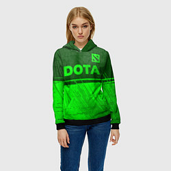 Толстовка-худи женская Dota - green gradient посередине, цвет: 3D-черный — фото 2