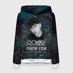 Толстовка-худи женская Сектор газа ночной фон, цвет: 3D-белый