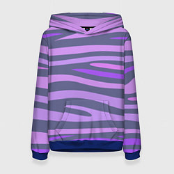Толстовка-худи женская Лавандовые волны, цвет: 3D-синий