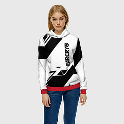 Толстовка-худи женская Farcry6 геометрия полосы, цвет: 3D-красный — фото 2