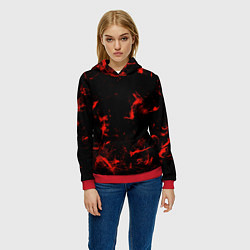 Толстовка-худи женская Color red black, цвет: 3D-красный — фото 2