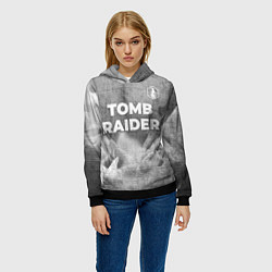 Толстовка-худи женская Tomb Raider - grey gradient посередине, цвет: 3D-черный — фото 2