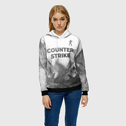 Толстовка-худи женская Counter Strike - white gradient посередине, цвет: 3D-черный — фото 2