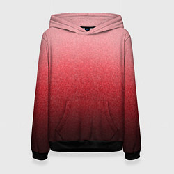 Толстовка-худи женская Мягкий градиент красно-розовый текстура крошка, цвет: 3D-черный