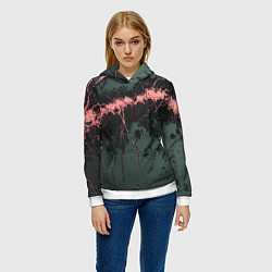 Толстовка-худи женская Гранж потертая текстура, цвет: 3D-белый — фото 2