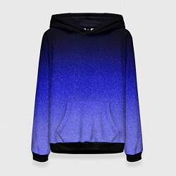 Толстовка-худи женская Градиент индиго из чёрно в синий текстура крошка, цвет: 3D-черный