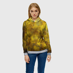 Толстовка-худи женская Золотая ржавая текстура, цвет: 3D-меланж — фото 2