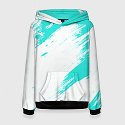 Толстовка-худи женская Color white light blue, цвет: 3D-черный