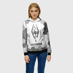 Толстовка-худи женская Skyrim - white gradient, цвет: 3D-черный — фото 2