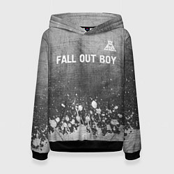 Толстовка-худи женская Fall Out Boy - grey gradient посередине, цвет: 3D-черный