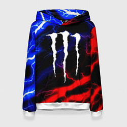 Толстовка-худи женская Monster energy молнии неон, цвет: 3D-белый