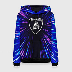 Толстовка-худи женская Lamborghini neon energy, цвет: 3D-черный
