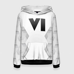 Толстовка-худи женская GTA 6 white poly, цвет: 3D-черный