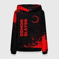 Женская толстовка Demon Slayer - red gradient вертикально