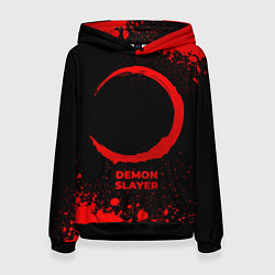Толстовка-худи женская Demon Slayer - red gradient, цвет: 3D-черный
