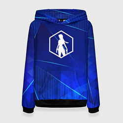 Толстовка-худи женская Tomb Raider blue poly, цвет: 3D-черный
