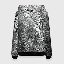 Толстовка-худи женская Чёрно-белый абстрактная текстура, цвет: 3D-черный