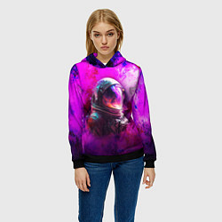 Толстовка-худи женская Космонавт красочный, цвет: 3D-черный — фото 2