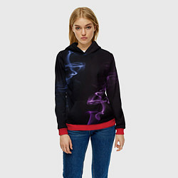 Толстовка-худи женская Color black blue pink, цвет: 3D-красный — фото 2