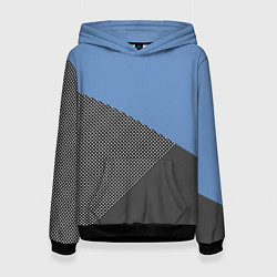 Толстовка-худи женская Сине-серый геометричный, цвет: 3D-черный