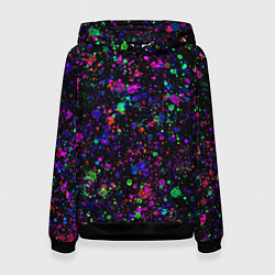 Женская толстовка Чёрный с разноцветными брызгами