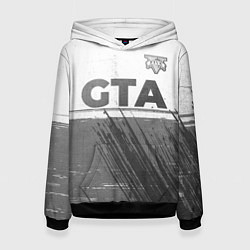 Толстовка-худи женская GTA - white gradient посередине, цвет: 3D-черный