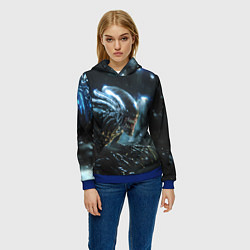 Толстовка-худи женская Чужой космос, цвет: 3D-синий — фото 2