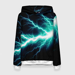 Толстовка-худи женская Lightning blue, цвет: 3D-белый