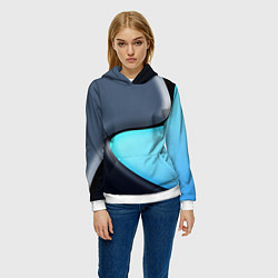 Толстовка-худи женская Разноцветный, цвет: 3D-белый — фото 2