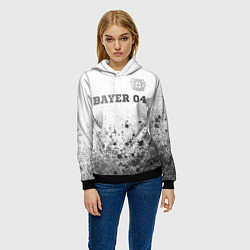 Толстовка-худи женская Bayer 04 - white gradient посередине, цвет: 3D-черный — фото 2